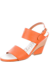 Henry Beguelin Leather Wedge Sandals W Tags