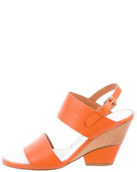 Henry Beguelin Leather Wedge Sandals W Tags