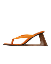 Marni Orange Open Heeled Thong Sandals