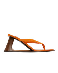 Marni Orange Open Heeled Thong Sandals