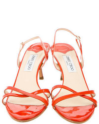 Jimmy Choo Patent Leather Ankle Strap Sandals