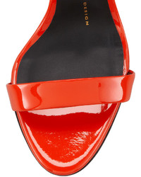 Giuseppe Zanotti Patent Leather Cage Back Sandal Orange