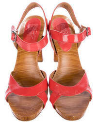 Salvatore Ferragamo Patent Leather Platform Sandals