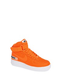 Orange Leather High Top Sneakers