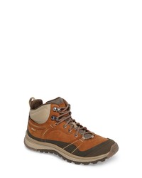 Orange Leather Lace-up Flat Boots
