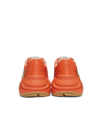 Gucci Orange Logo Rhyton Sneakers