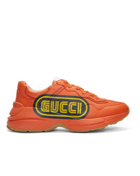 Gucci Orange Logo Rhyton Sneakers
