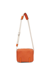 Orange Leather Messenger Bag