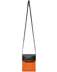 Marni Orange Black Small Pvc Tribeca Messenger Bag