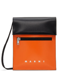 Marni Orange Black Small Pvc Tribeca Messenger Bag