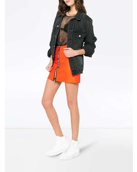 Heron Preston Leather Mini Skirt With Zip