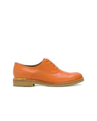 Orange Leather Oxford Shoes