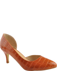 Samanta Melinda Burnt Orange Leather High Heels