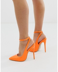 SIMMI Shoes Simmi London Sure Neon Orange Court Shoes