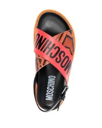 Moschino Slingback Logo Strap Sandals