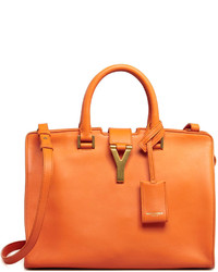 Saint Laurent Y Ligne Cabas Mini Leather Bag Orange