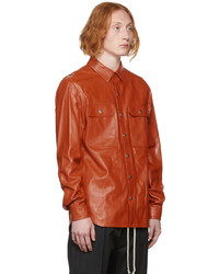 Rick Owens Orange Leather Jacket