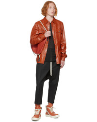 Rick Owens Orange Leather Jacket