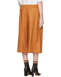 Loewe Orange Leather Shorts