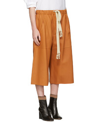Loewe Orange Leather Shorts