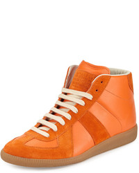 Maison Margiela Replica Mid Top Leather Sneaker Orange
