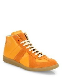 Maison Margiela Replica Mid Top Leather Sneakers