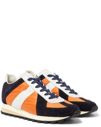 Maison Margiela Retro Runner Suede Leather And Shell Sneakers