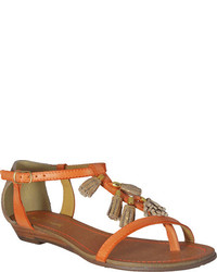 Br.Uno Bruno Egatti 10445859 Orange Leather Thong Sandals