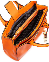 Diane von Furstenberg 440 Gallery Mini Viviana Leather Tote Bag Fire Orange