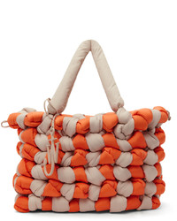 JW Anderson Beige Orange Large Knotted Tote