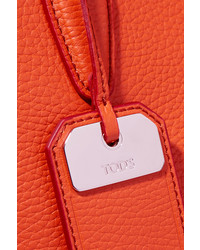 Tod's Joy Medium Textured Leather Tote Orange