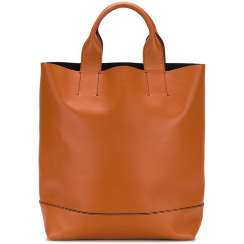 Marni logo-print Ombré Tote Bag - Orange