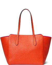Gucci Small Leather Swing Tote Bag Orangepink