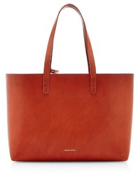 Mansur Gavriel Vegetable Tanned Small Tote In Brandy With Avion