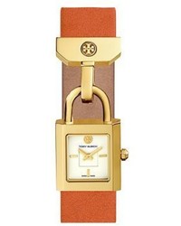 Tory Burch The Surrey Goldtone And Leather Strap Watch