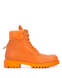 Orange Leather Work Boots