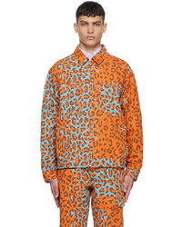 Orange Leopard Harrington Jacket