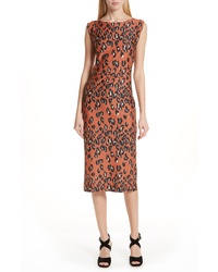 Orange Leopard Sheath Dress