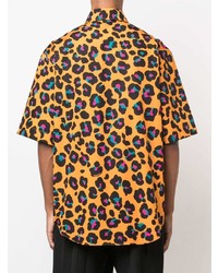 Versace Leopard Print Short Sleeve Shirt
