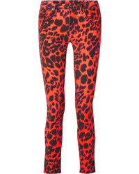 Orange Leopard Skinny Jeans