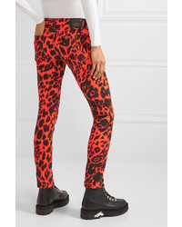 R13 Kate Leopard Print Low Rise Skinny Jeans