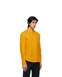 Wood Wood Orange Cotton And Linen Andrew Shirt