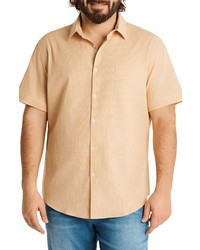 Johnny Bigg Otto Short Sleeve Cotton Linen Button Up Shirt In Maize At Nordstrom