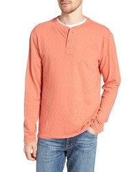 Orange Long Sleeve Henley Shirt