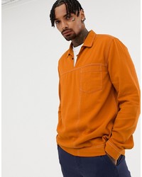ASOS DESIGN Regular Fit Overhead Shirt In Orange