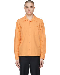 Acne Studios Orange Boxy Cropped Shirt