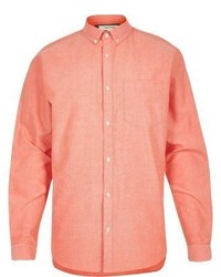 River Island Orange Casual Oxford Shirt