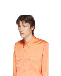 Dries Van Noten Orange Curtain Shirt