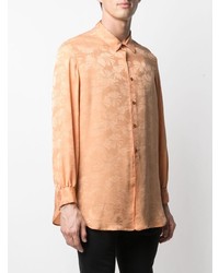 Saint Laurent Patterned Jacquard Long Sleeve Shirt
