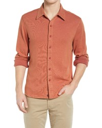 The Normal Brand Puremeso Acid Wash Knit Button Up Shirt In Rust At Nordstrom